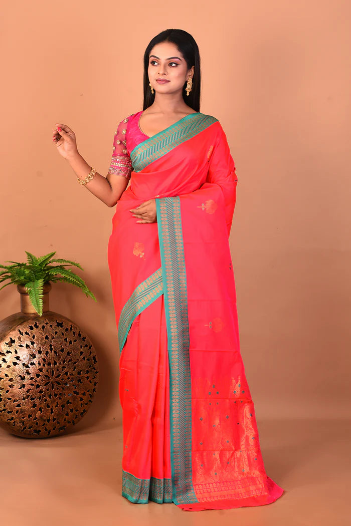 Pink Blended Bomkai Silk Saree - Keya Seth Exclusive