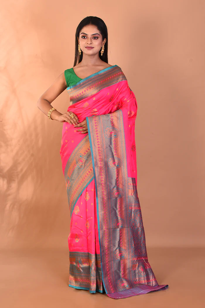 Light Pink Blended Kanjivaram Silk Saree - Keya Seth Exclusive