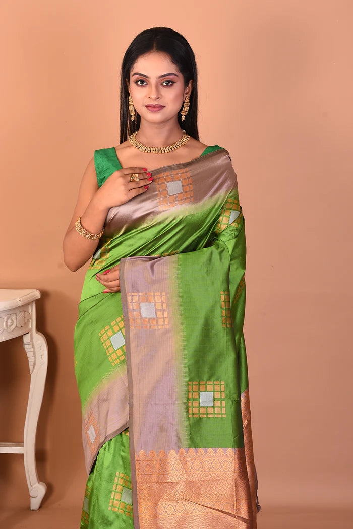 Green Blended Kanjivaram Silk Saree - Keya Seth Exclusive