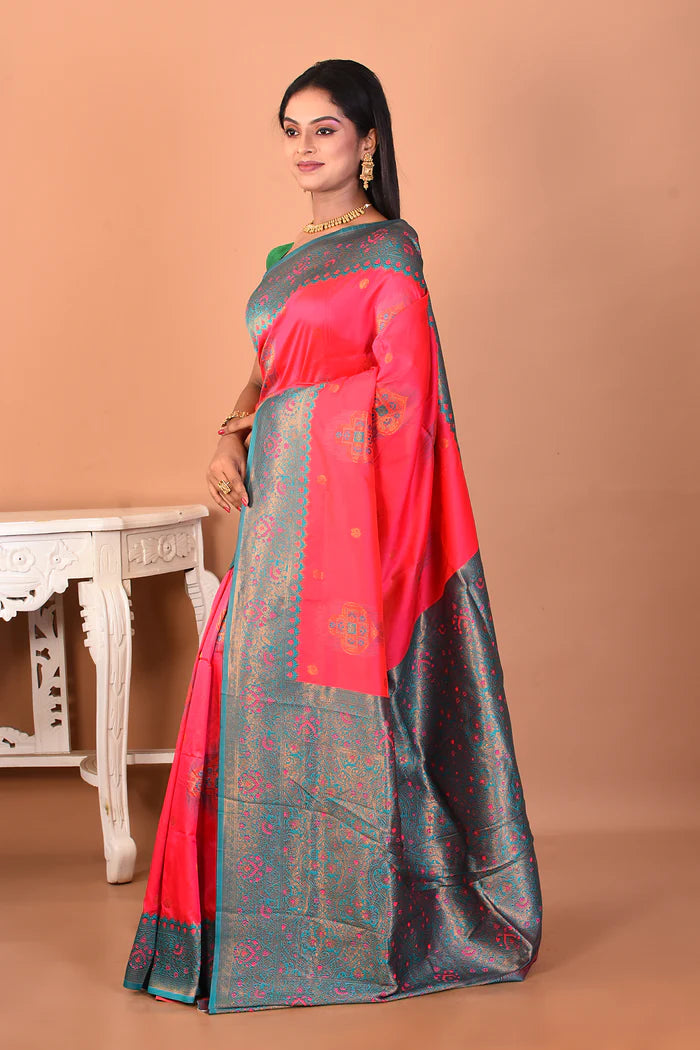 Pink Blended Mushroo Silk Saree - Keya Seth Exclusive