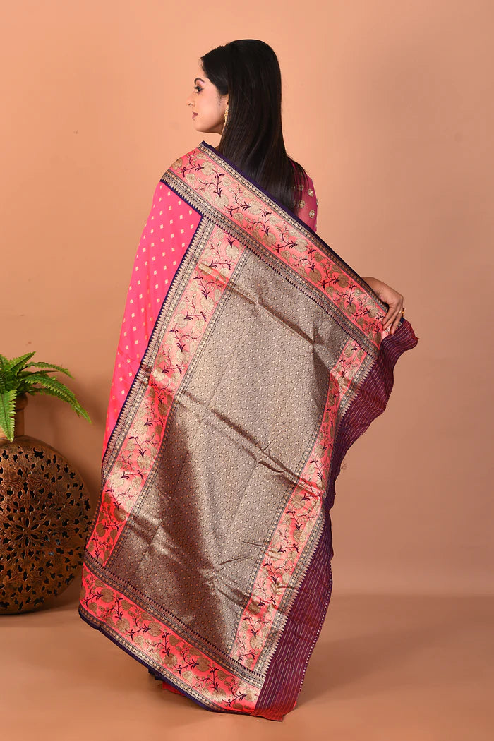 Pink Blended Paithani Silk Saree - Keya Seth Exclusive