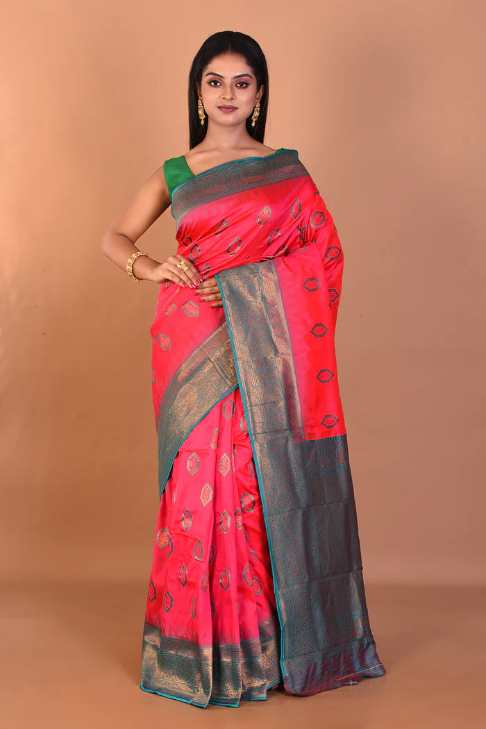 Pink Blended Katan Silk Saree - Keya Seth Exclusive