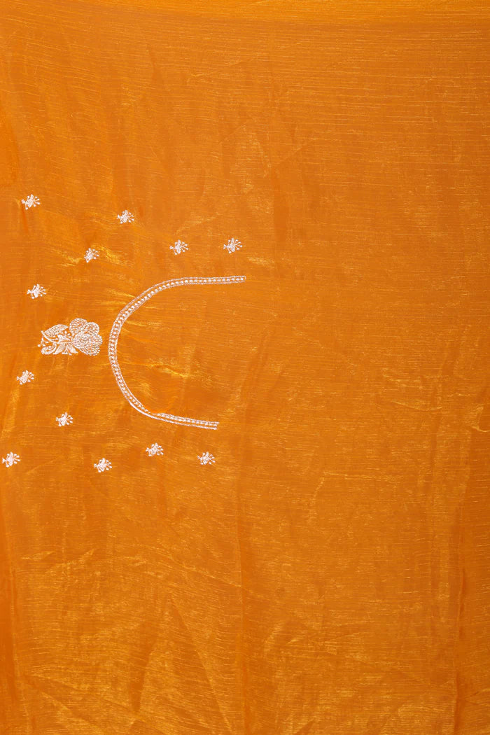 Mustard Blended Georgette Saree - Keya Seth Exclusive