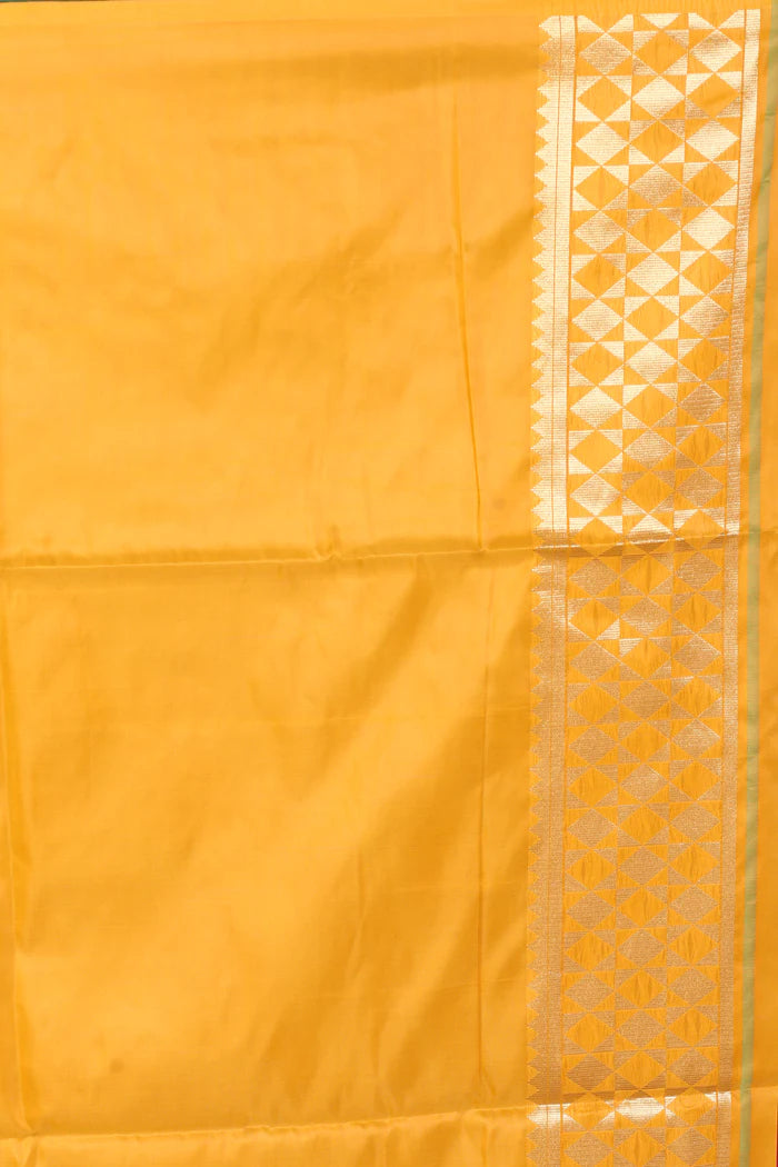 Yellow Blended Silk Saree - Keya Seth Exclusive