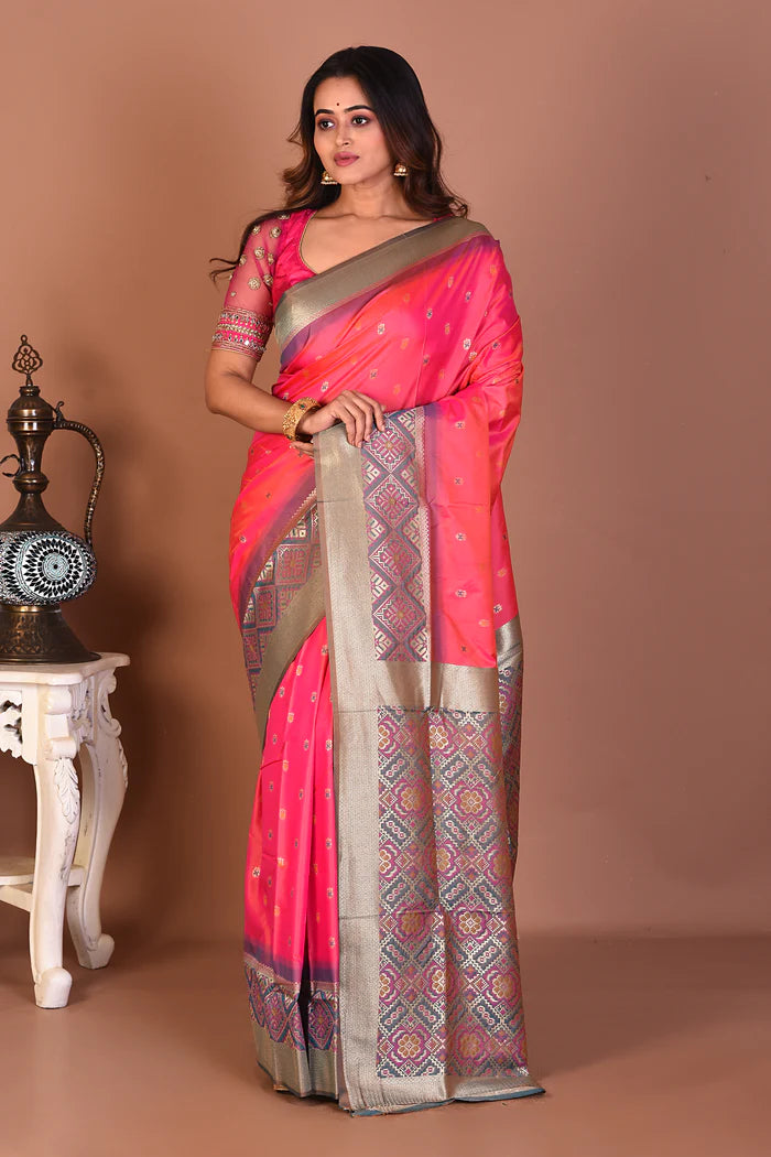 Pink Blended Silk Saree - Keya Seth Exclusive