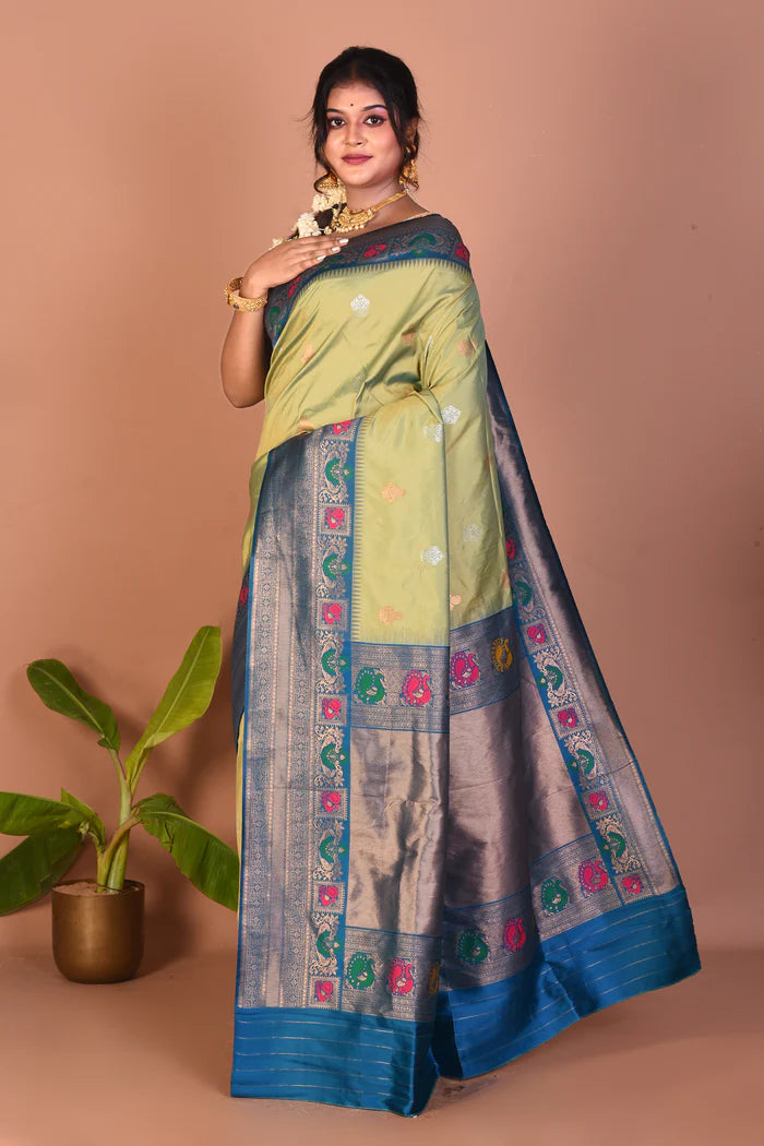 Green Blended Silk Saree - Keya Seth Exclusive