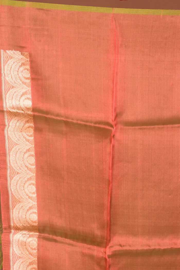 Dual Tone Rust Pure Tissue Saree - Keya Seth Exclusive