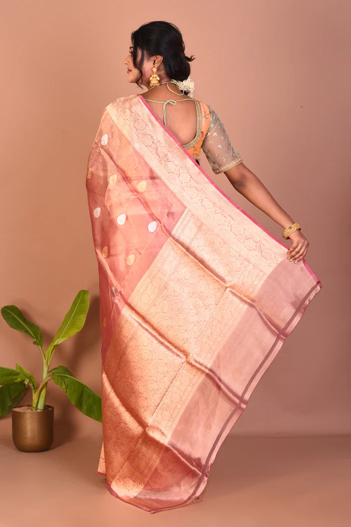 Pink Pure Tissue Saree - Keya Seth Exclusive