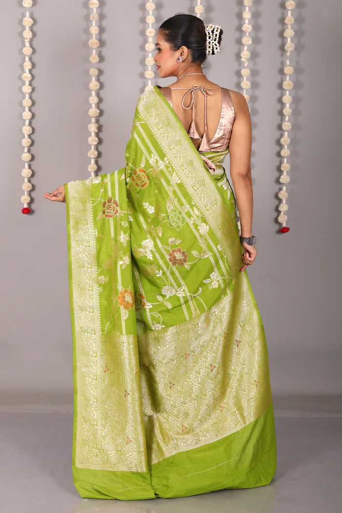 Green Blended Khaddi Saree - Keya Seth Exclusive