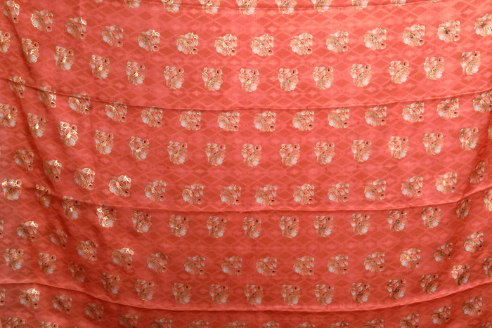 Orange Blended Satin Silk Saree - Keya Seth Exclusive