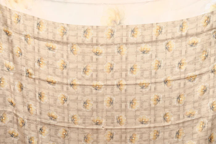 Offwhite Blended Satin Silk Saree - Keya Seth Exclusive