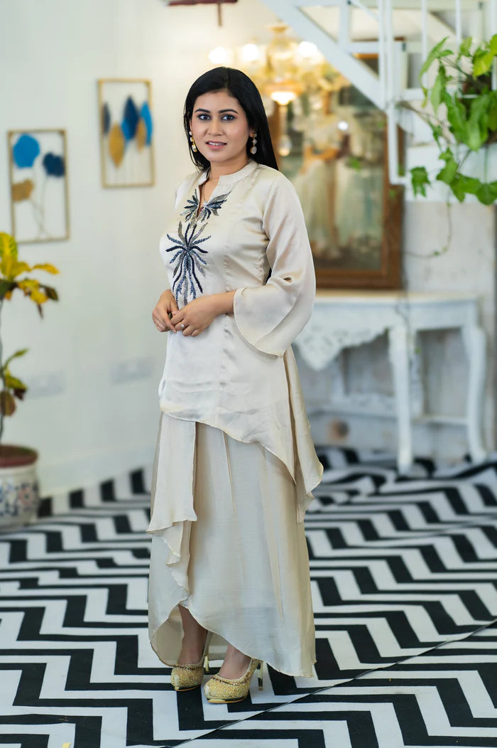 Designer White Top with Dhoti Pant - Keya Seth Exclusive