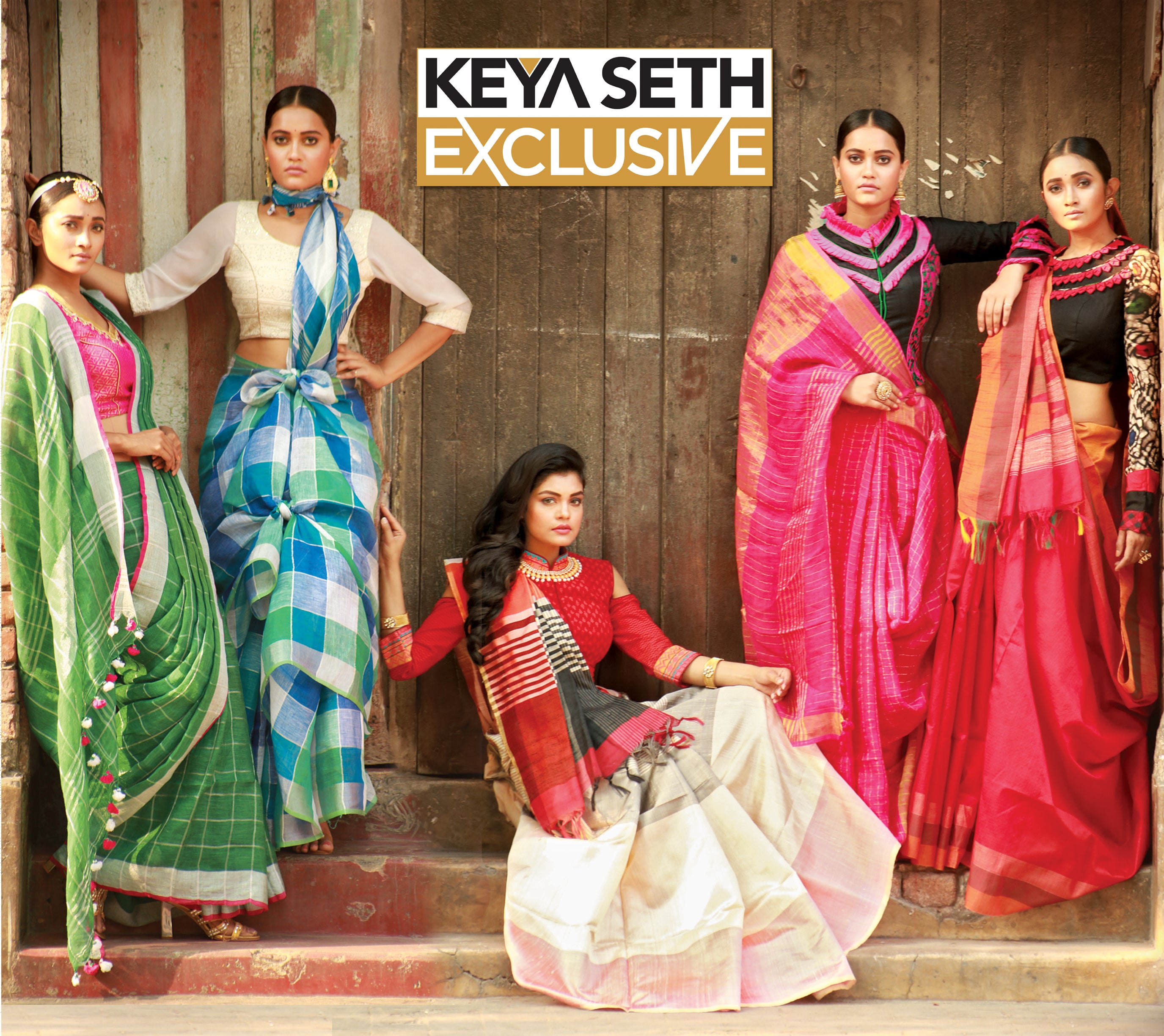Magenta Georgette Saree with Resham Threadwork – Keya Seth Exclusive
