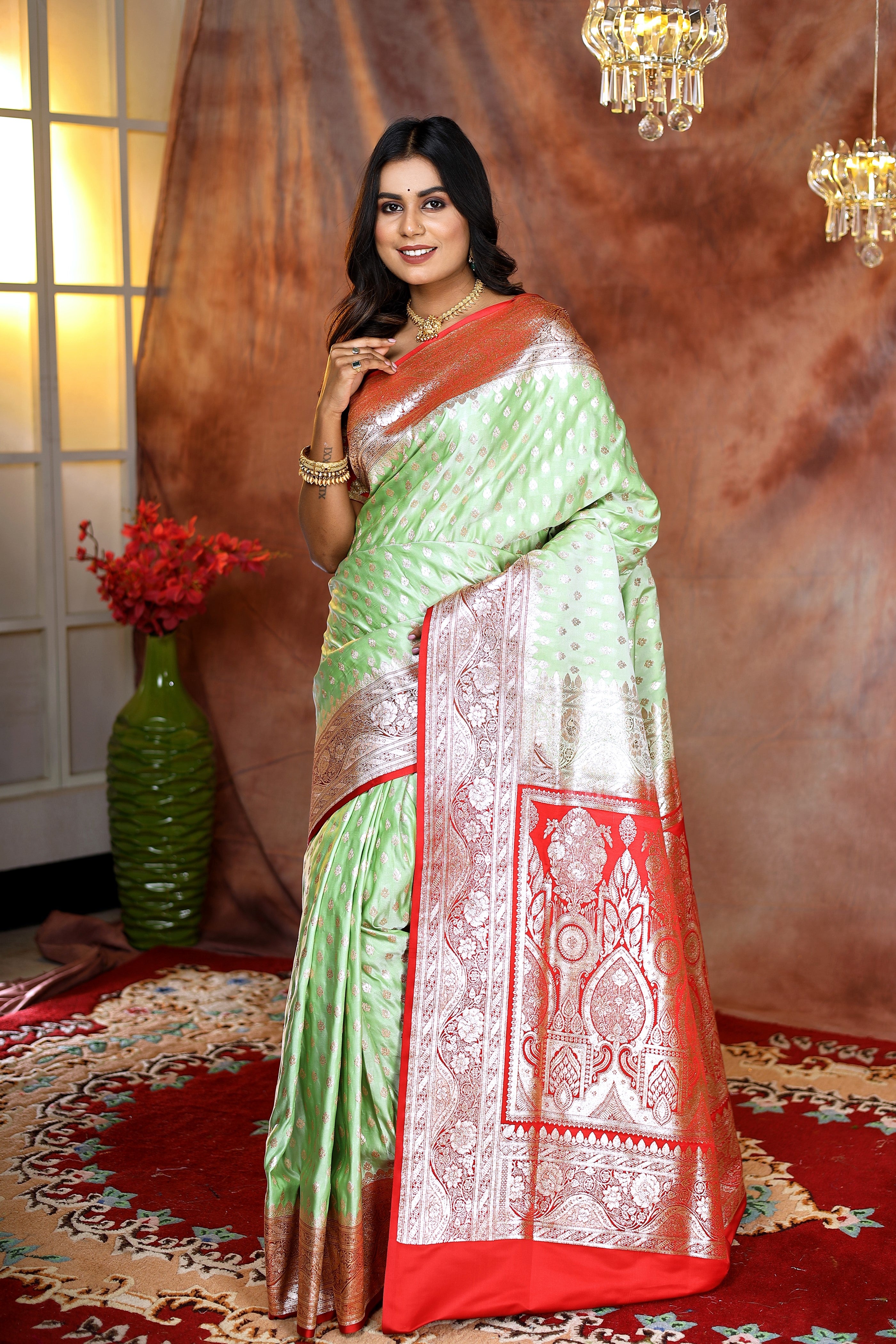 Mint Green Banarasi Saree - Keya Seth Exclusive