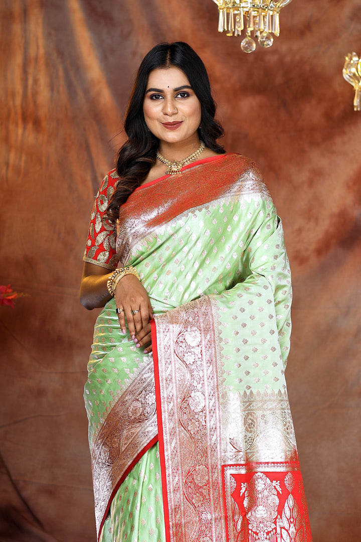 Mint Green Banarasi Saree - Keya Seth Exclusive