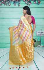 Load image into Gallery viewer, Colorful Orange Off-white Organza Rangkat Saree - Keya Seth Exclusive