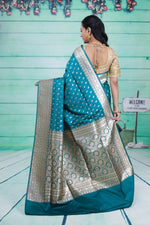 Load image into Gallery viewer, Rama Green Banarasi Saree - Keya Seth Exclusive