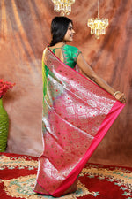 Load image into Gallery viewer, Green Minakari Banarasi Saree - Keya Seth Exclusive