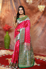 Load image into Gallery viewer, Pink Minakari Banarasi Saree - Keya Seth Exclusive
