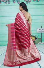 Load image into Gallery viewer, Red and Peach Chanderi Silk Saree - Keya Seth Exclusive