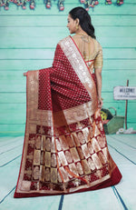 Load image into Gallery viewer, Shiny Maroon Dual Tone Banarasi Saree - Keya Seth Exclusive
