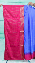 Load image into Gallery viewer, Royal Blue Dupion Silk Saree with Pink Border - Keya Seth Exclusive