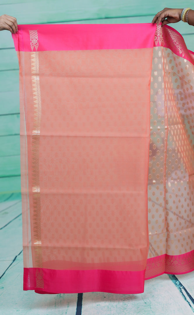 Peach and Pink Soft Tissue Saree - Keya Seth Exclusive