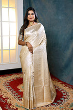 Load image into Gallery viewer, Off-white Banarasi Saree - Keya Seth Exclusive