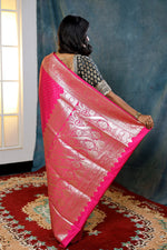 Load image into Gallery viewer, Pink Banarasi Saree with Golden Buttas - Keya Seth Exclusive