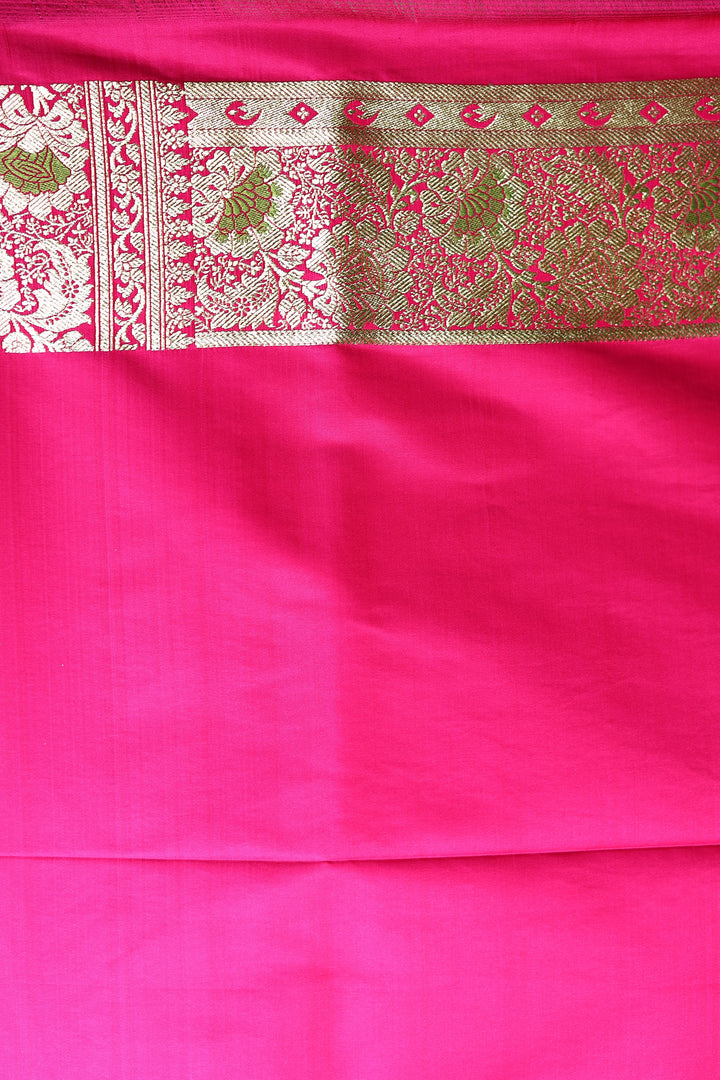 Pink Minakari Banarasi Saree with Floral Motifs - Keya Seth Exclusive