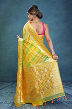 Load image into Gallery viewer, Colorful Yellow Green Organza Rangkat Saree