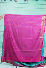 Load image into Gallery viewer, Sea Green Dupion Silk Saree with Pink Border - Keya Seth Exclusive
