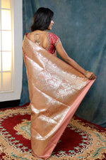 Load image into Gallery viewer, Light Brown Banarasi Saree with Buttas - Keya Seth Exclusive