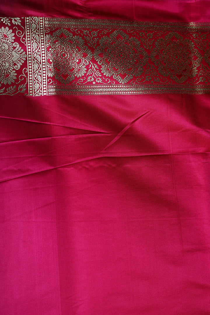 Rama Green and Pink Half and Half Banarasi Saree - Keya Seth Exclusive