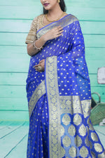 Load image into Gallery viewer, Royal Blue Soft Tissue Saree - Keya Seth Exclusive