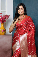 Load image into Gallery viewer, Pastel Maroon Banarasi Saree - Keya Seth Exclusive
