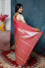 Load image into Gallery viewer, Pastel Red Banarasi Saree - Keya Seth Exclusive