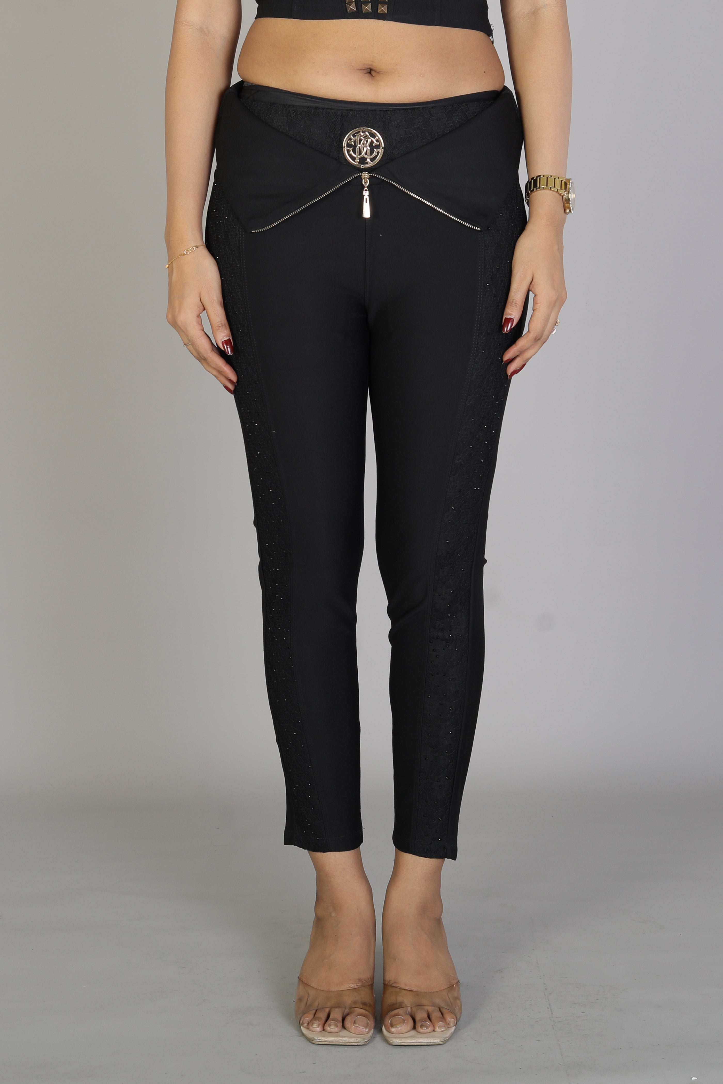 Women's Designer Black Jeggings - Keya Seth Exclusive