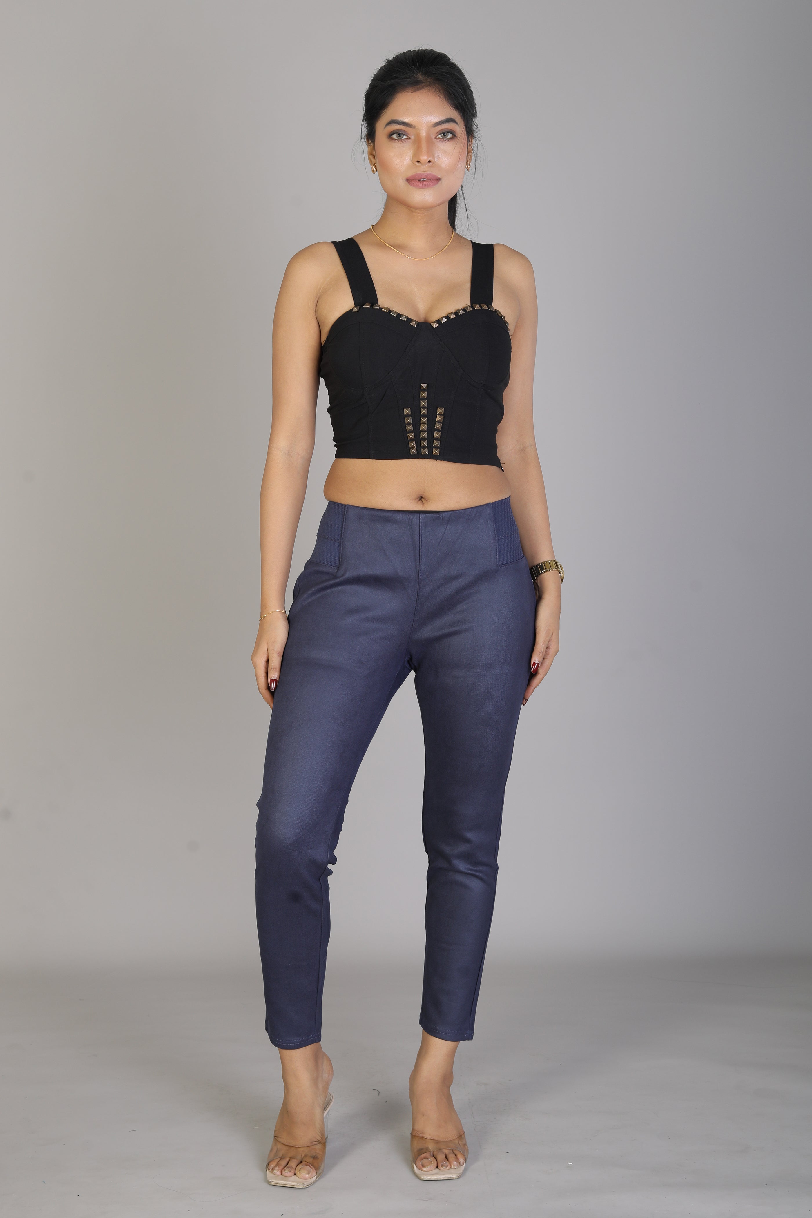 Women's Solid Blue Jeggings - Keya Seth Exclusive