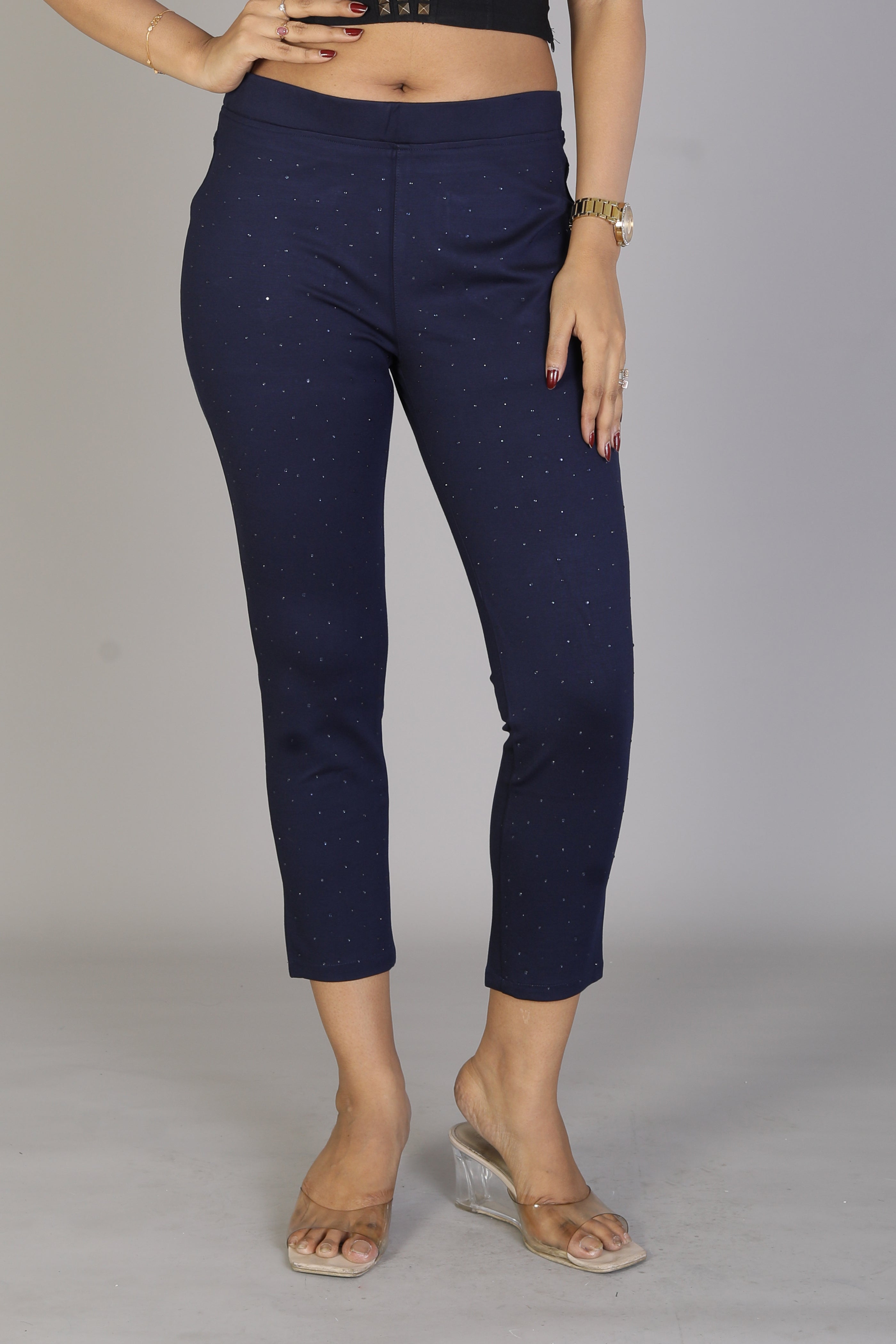 Women's Solid Navy BlueJeggings - Keya Seth Exclusive