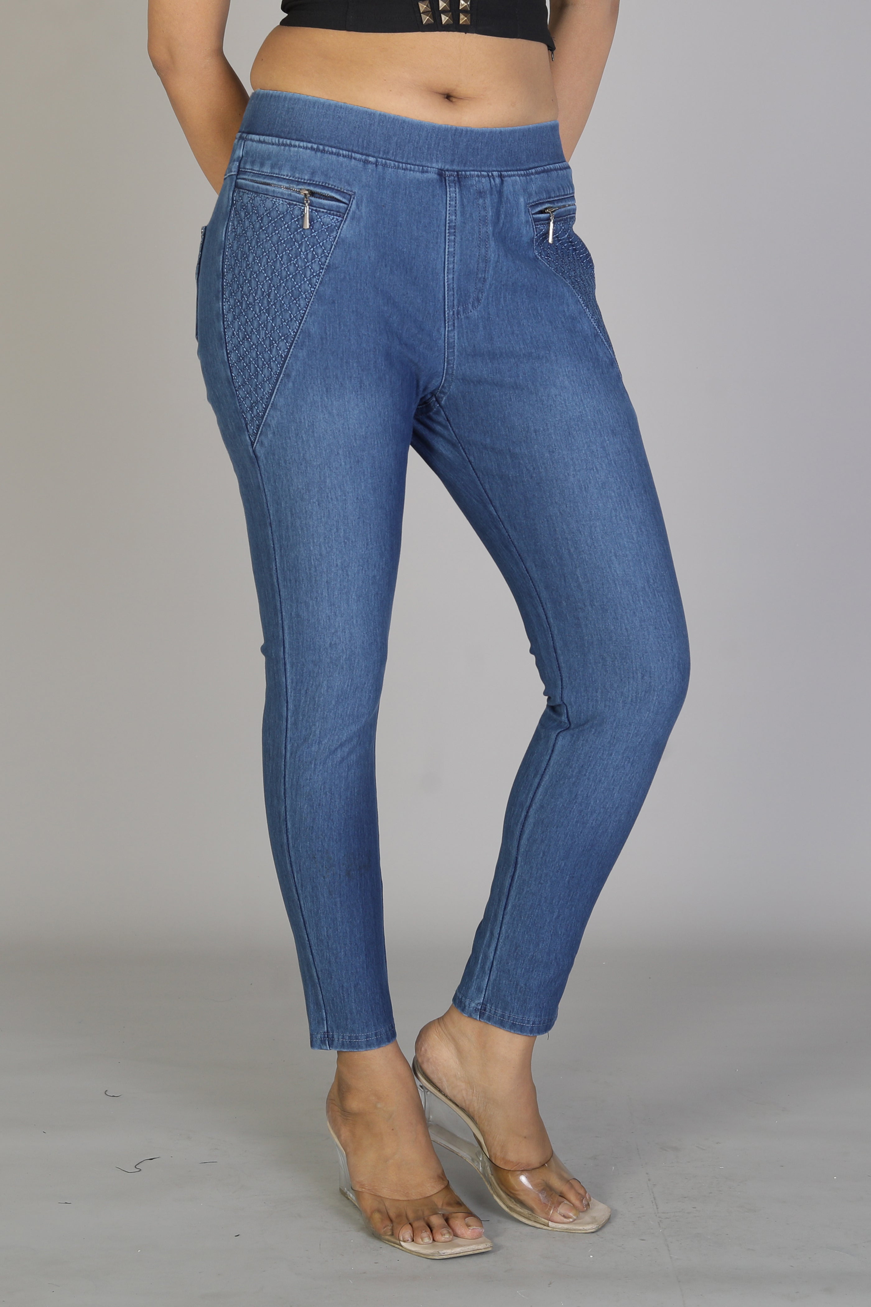 Women's Designer Blue Jeggings - Keya Seth Exclusive