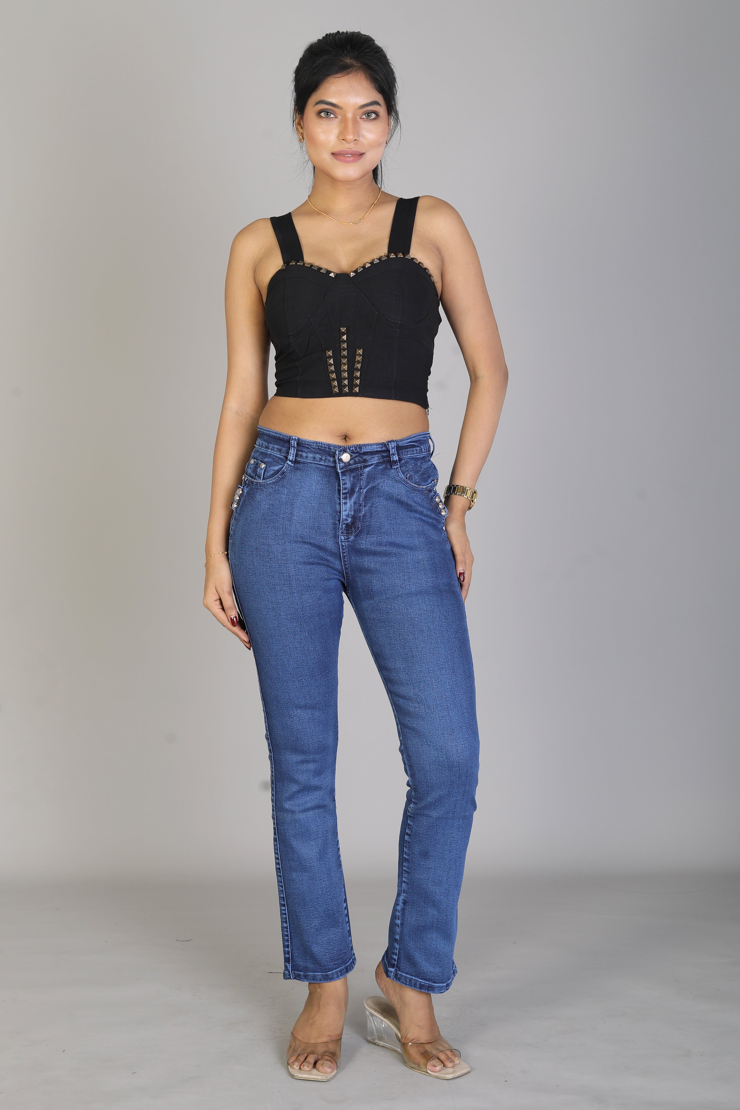 Women's Blue Denim Jeans - Keya Seth Exclusive