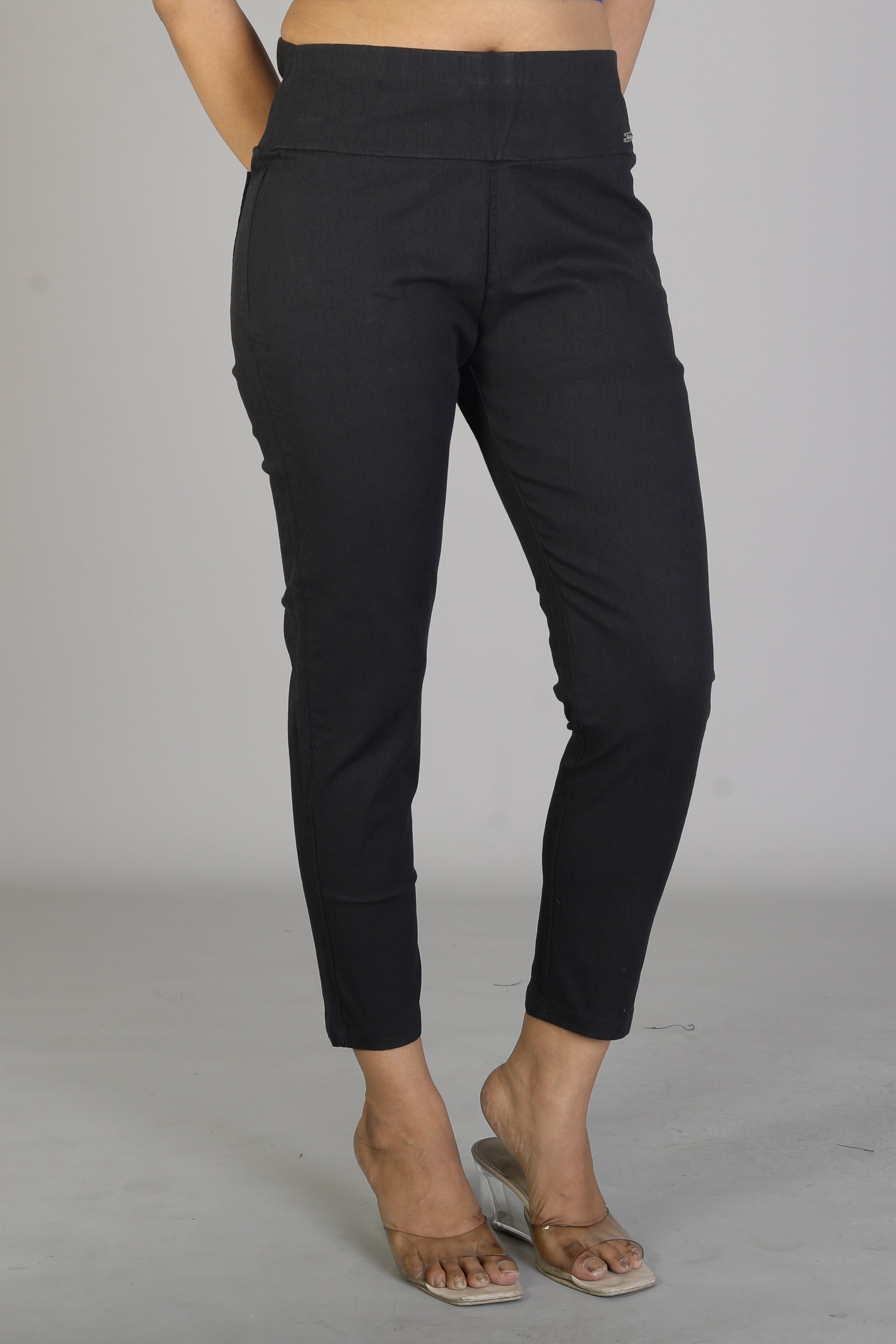 Women's Solid Black Jeggings - Keya Seth Exclusive