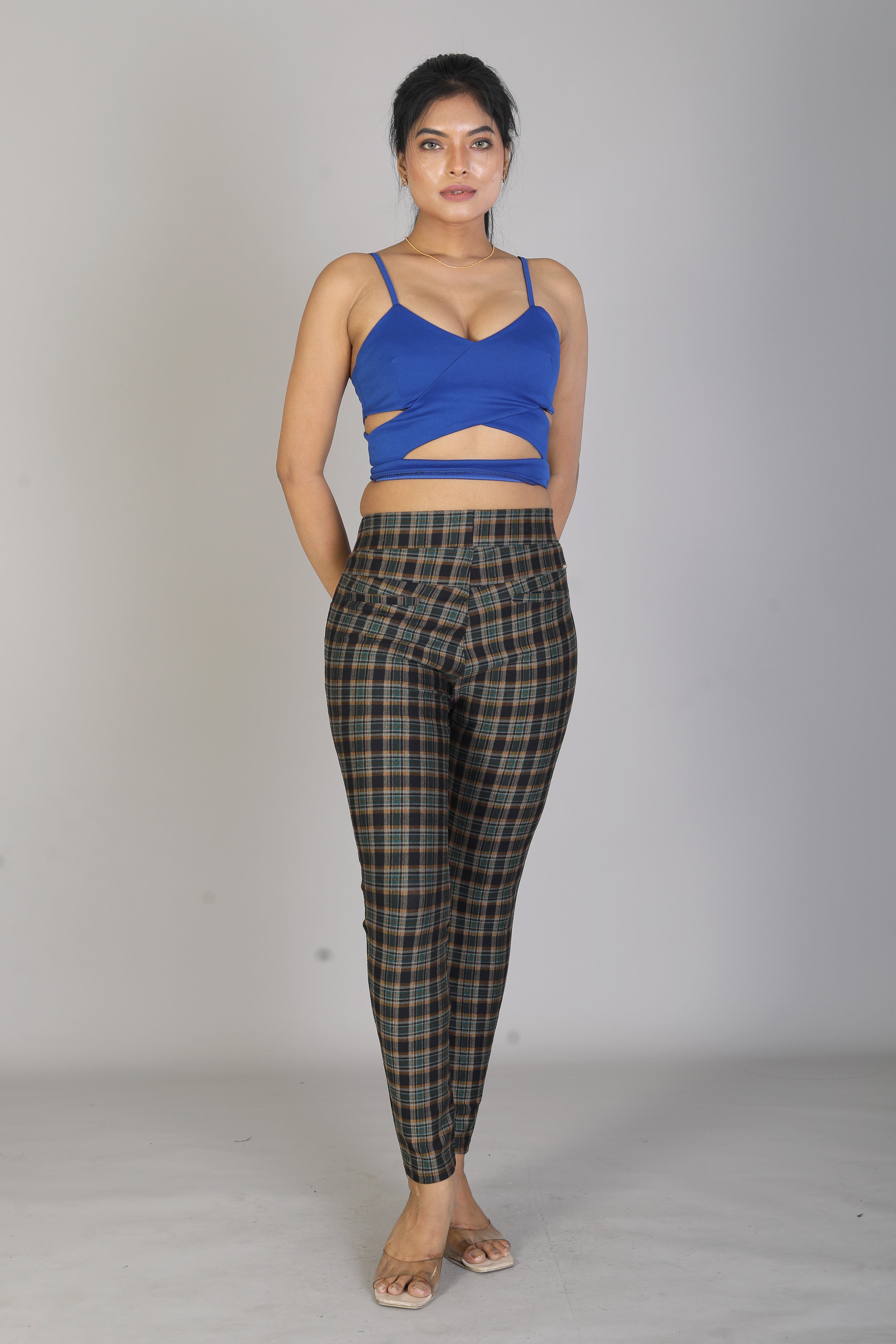 Women's Multicolored Checkered Jeggings - Keya Seth Exclusive