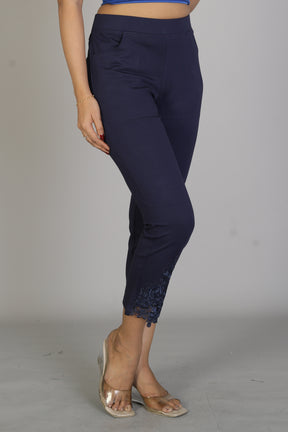 Women's Designer Navy Blue Jeggings - Keya Seth Exclusive