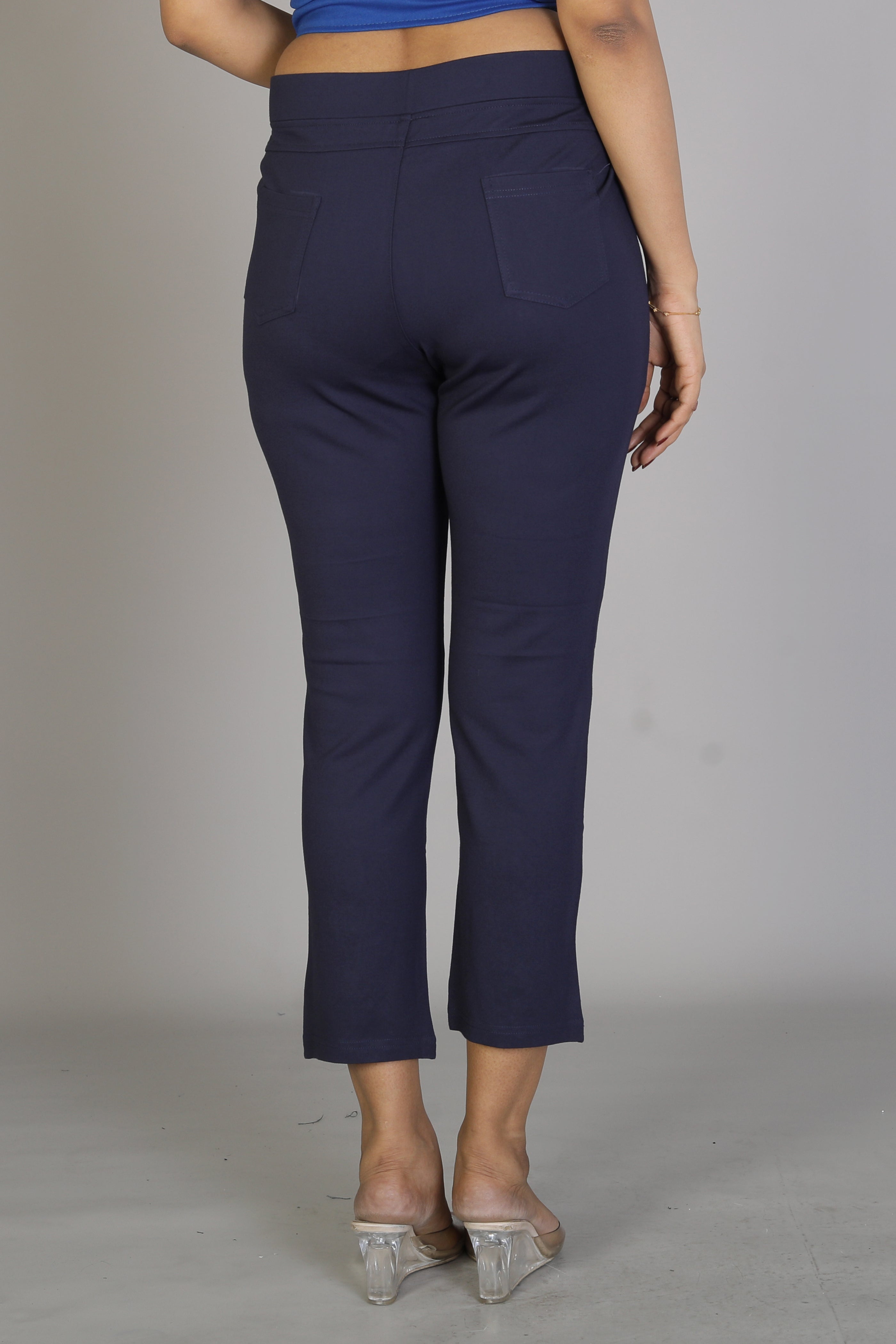 Women's Designer Navy Blue Jeggings - Keya Seth Exclusive
