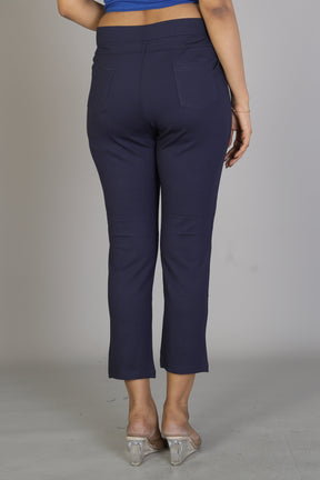 Women's Designer Navy Blue Jeggings - Keya Seth Exclusive