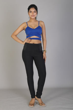 Women's Solid Black Jeggings - Keya Seth Exclusive