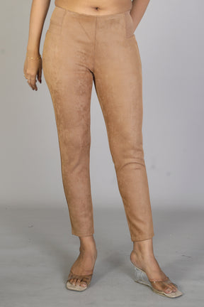 Women's Solid Brown Jeggings - Keya Seth Exclusive