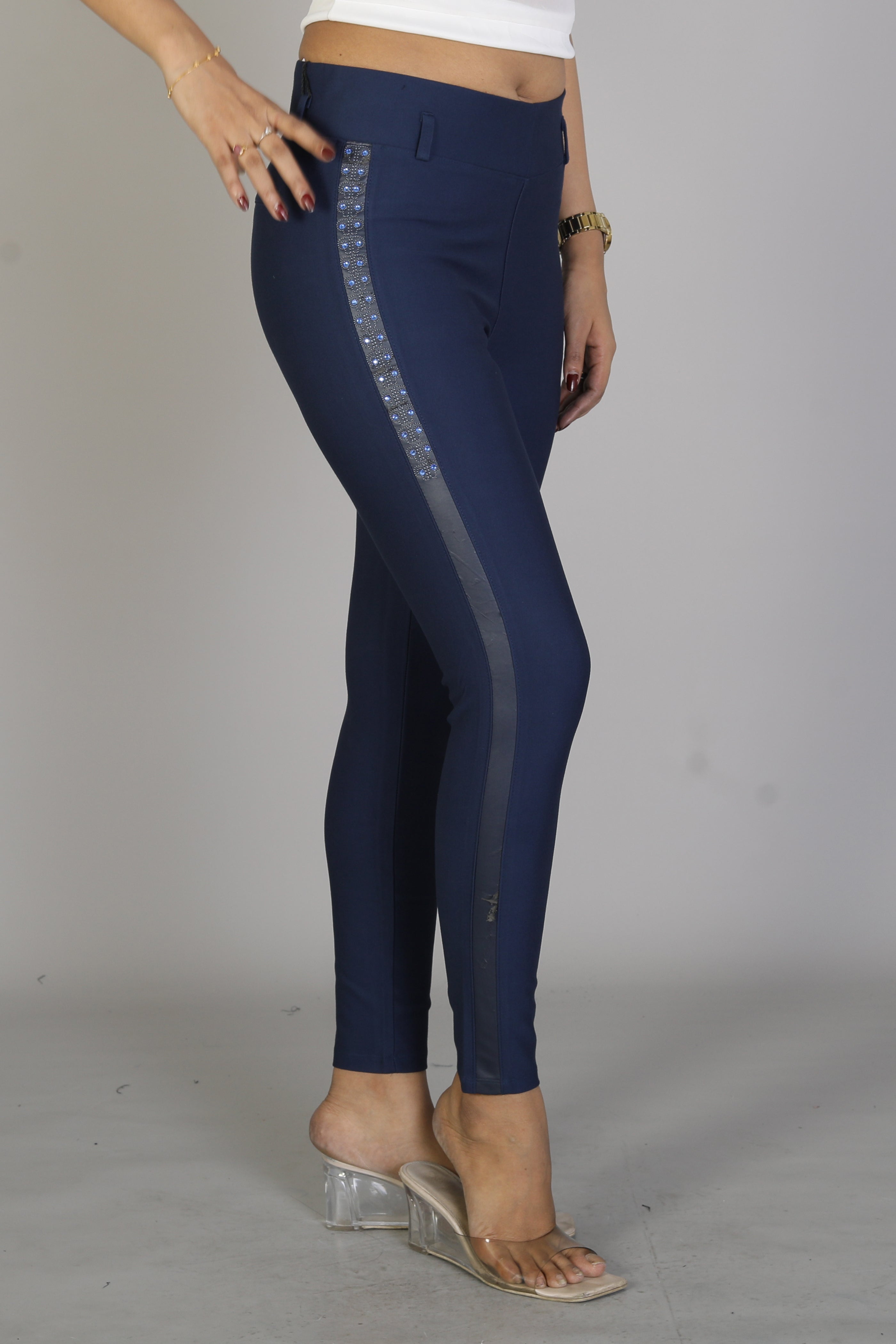 Women's Designer Navy Blue Jeggings - Keya Seth Exclusive